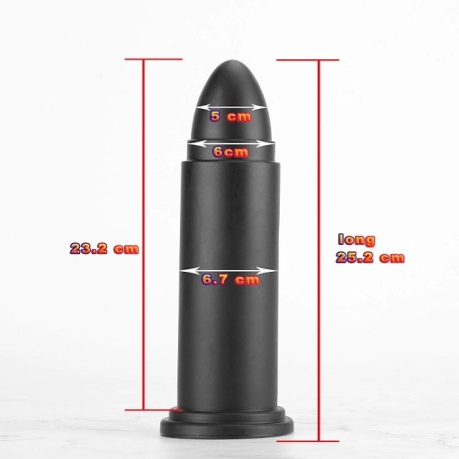 X-MEN Huge Butt Plug Black 2 (25.2cm x 6.7cm) - Img 3
