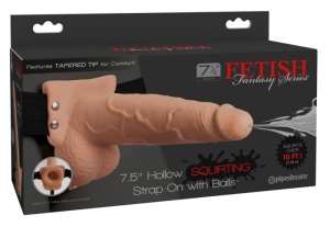 Dildo realist, cu interior gol functie de stropire 7.5" Strap-on Squirting 21.6cm