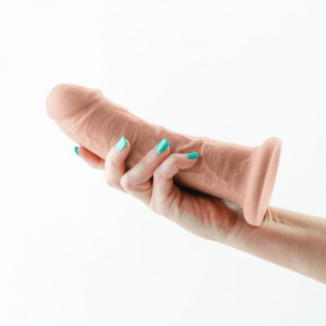 Dildo realistic din silicon cu ventuza de fixare Colours - Dual Density - 7" Girth Dildo - White (20.9cm)