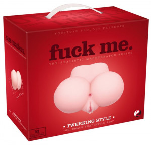 Masturbator din material asemanator pielii cu deschideri de tip vagin si anus F**k Me Twerking Style Masturbator (19 x 18cm)