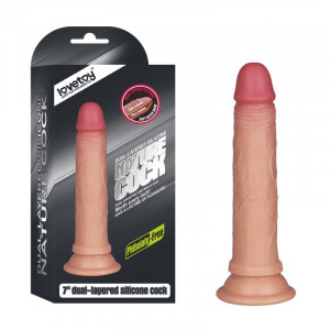 Dildo de lux din silicon moale, ultra realist 7'' Dual-layered Silicone Dildo- 17cm