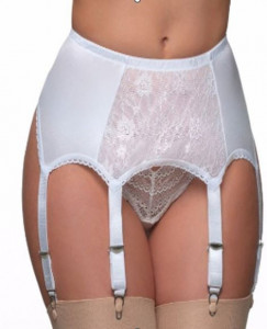 Portjartiera sexy din material elastic si dantela florala