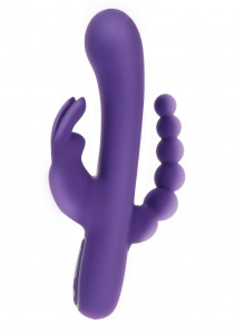 Vibrator 3-în-1 în stil iepure Triple Pleasure Vibrator, purple (21.5cm)