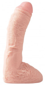 Dildo realist de dimensiuni mari cu gland, vene si testicule pronuntate 10'' Fat Boy (25 cm)