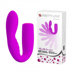 Vibrator super flexibil din silicon si cu 12 functii de vibratie Pretty Love Quintion