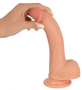 Dildo realist din silicon lichid, cu ventuza Real Lover Medium