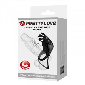 Inel penis cu 7 functii de vibratie PRETTY LOVE VIBRANT PENIS RING - Reincarcabil