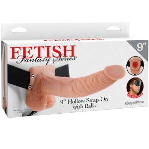 Pénisz formájú strapon és bővítés herékkel - FETISH FANTASY SERIES - SERIES 9 29 cm