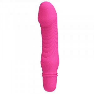 Mini vibrator din silicon cu design realist Pretty Love Stev Vibrator Pink 12.3cm