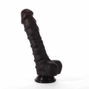 Dildo de înaltă calitate 8.5" Dildo Silicon Pleasure Black 20cm (inserabil 16cm)