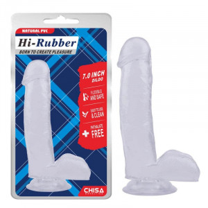 Dildo transparent cu corp si testicule realiste 7.0 Inch Clear Jelly Dildo 15cm