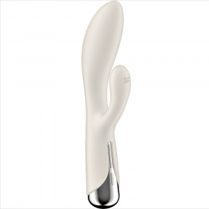 Vibrator rotativ cu stimulare punct G si clitoris Satisfyer Spinning Rabbit 1 Beige