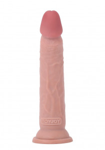 Dildo realist cu dubla densitate si ventuza de fixare Deluxe Dual Density Dong 8 In (17.5cm)