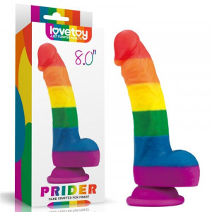 Dildo realistic Pride din silicon compatibil strap-on 8'' Prider Dildo (20.5cm)