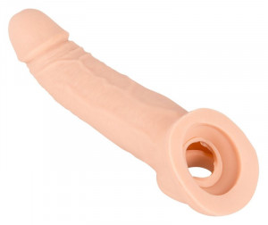 Manșon pentru penis de culoarea pielii Penis Sleeve with Extension (21 cm)