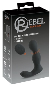 Vibrator anal rotativ cu telecomanda RC Butt Plug with 2 Functions (13,7 cm)