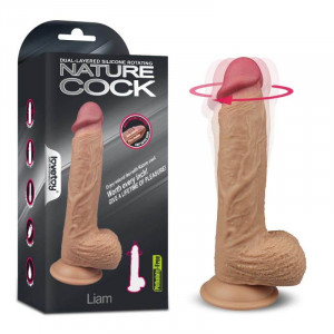 Dual layered Silicone Rotating Nature Cock Liam Flesh 21.6cm - cu inca