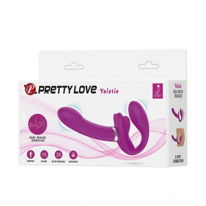 Strap-On Pretty Love Vibrating Strapless cu 12 moduri de vibratii