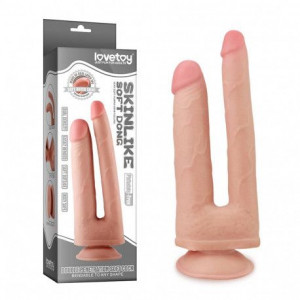 Dildo dubla penetrare Bendable Skinlike Double Penetration Soft Cock