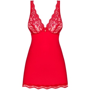 Set lenjerie Babydool si chiloti tanga Rosu marime S/M OBSESSIVE