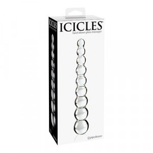 Dildo din sticla sub forma de bile, ideal pentru stimulare anala ICICLES NO. 2