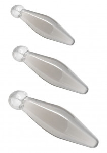 Set de 3 pluguri anale transparente Finger Rimmer 3pcs