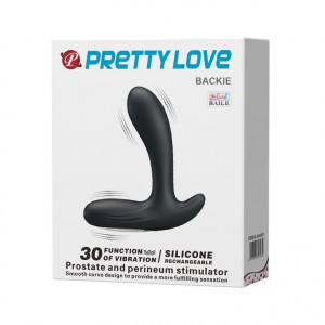 Stimulator prostata si perineu Pretty Love Backie, black (13cm x 11,5cm)