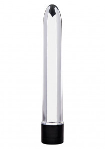Vibrator clasic, subtire si cu vibratii puternice Retro Ultra Slimline Vibe, Silver (17cm)