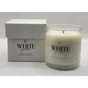 Lumânare din ceară de soia, 180 gr, WHITE GARDEN/GRĂDINA CU FLORI ALBE - Img 5
