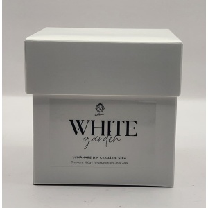 Lumânare din ceară de soia, 180 gr, WHITE GARDEN/GRĂDINA CU FLORI ALBE - Img 2