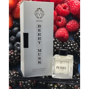 Parfum de cameră cu bețe, 200 ml, BERRY MUSK/FRUCTE ROȘII & MOSC