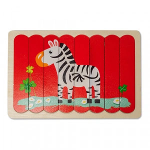 Puzzle cu benzi de potrivire cu doua fete zebra