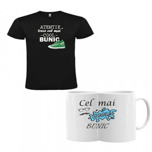 Set Tricou si Cana pentru Cel mai Cool Bunic