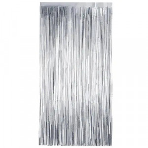 Accesorii petrecere, perdea decorativa argintie