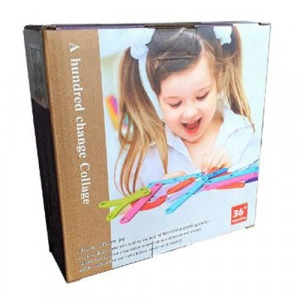 Puzzle lemn, 27 Piese Litere, Cifre si Forme, Multicolor “A hundred change collage”