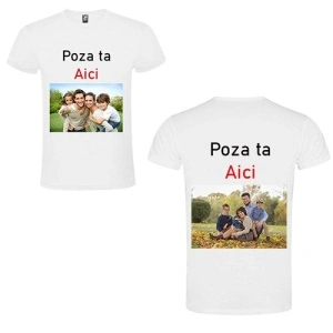 Tricou personalizat pentru copii cu poza ta fata si spate