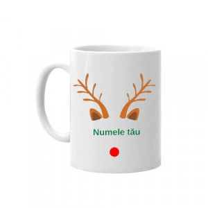 Cana personalizata cu tematica ren si numele tau