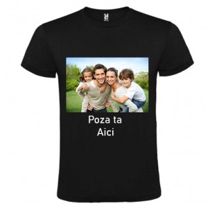 Tricou negru personalizat cu POZA