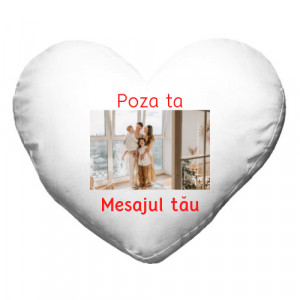 Perna Inima personalizata cu poza si mesaj