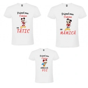 Set de tricouri personalizate tematica de Craciun Mickey