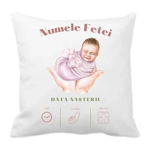 Amintiri din Prima Zi – Perna Personalizata Fata