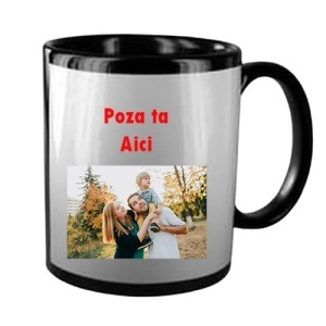 Cana Personalizata Patch-Black cu poza dorita