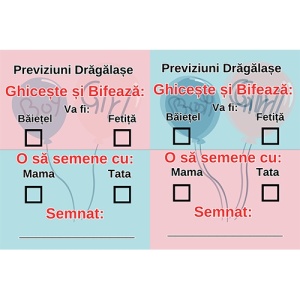 Cartonase de Predictie Gender Reveal – Joc Interactiv pentru Petrecerea Ta