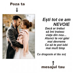 Tablou personalizat cu poza si text