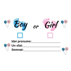 Cartonase Gender Reveal Boy or Girl – Joc Interactiv pentru Petrecere