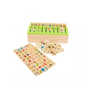 Cutie montessori cu jetoane de sortat