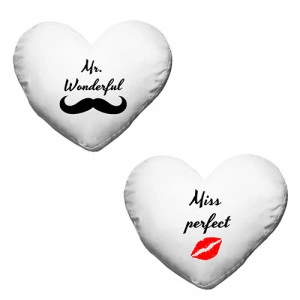 Inimioare perne Mr. Wonderfoul & Miss Perfect
