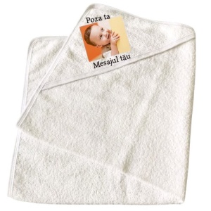 Prosop Personalizat pentru Prima Baie cu Poza si Mesaj