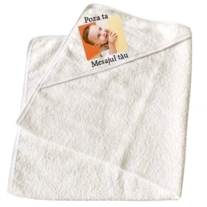 Prosop Personalizat pentru Prima Baie cu Poza si Mesaj