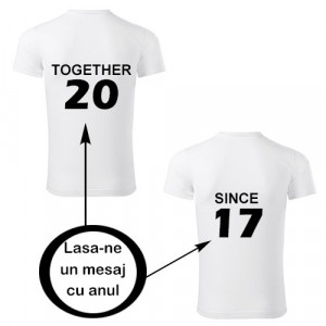 Set Tricouri personalizate aniversare pentru cuplu